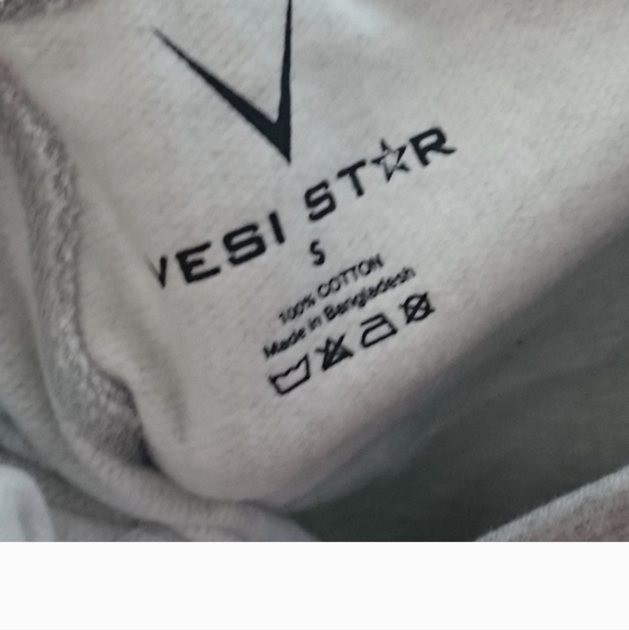Vesi Star Cotton Hoodie, Zipper, Front Pockets - Picture 5 of 6